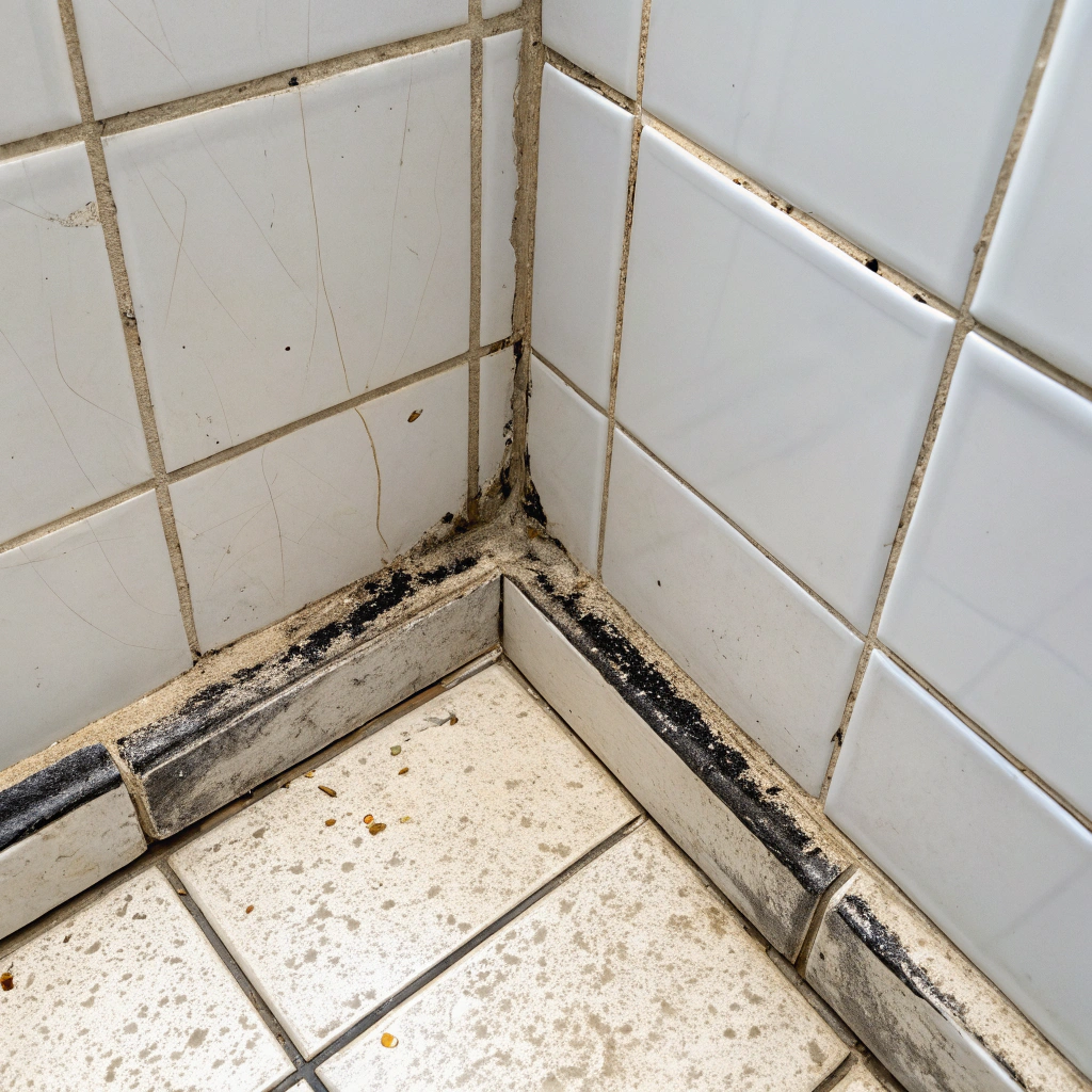Mould growth and water damage from failed bathroom waterproofing Newcastle